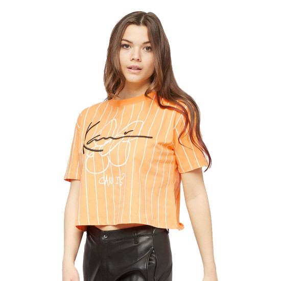 Karl Kani Γυναικεία κοντομάνικη μπλούζα Signature Crop Pinstripe Tee